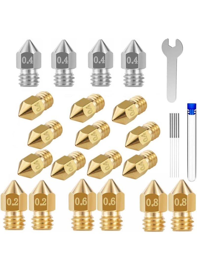 Zikra 26PCS 3D Printer Nozzles Cleaning Kit, MK8 3D Printer Extruder Nozzles Compatible with Creality Ender 3 pro-Ender 5 pro-CR-10 and so on Band Cleaning Needles,3D Printer Nozzle Wrench - Image 1