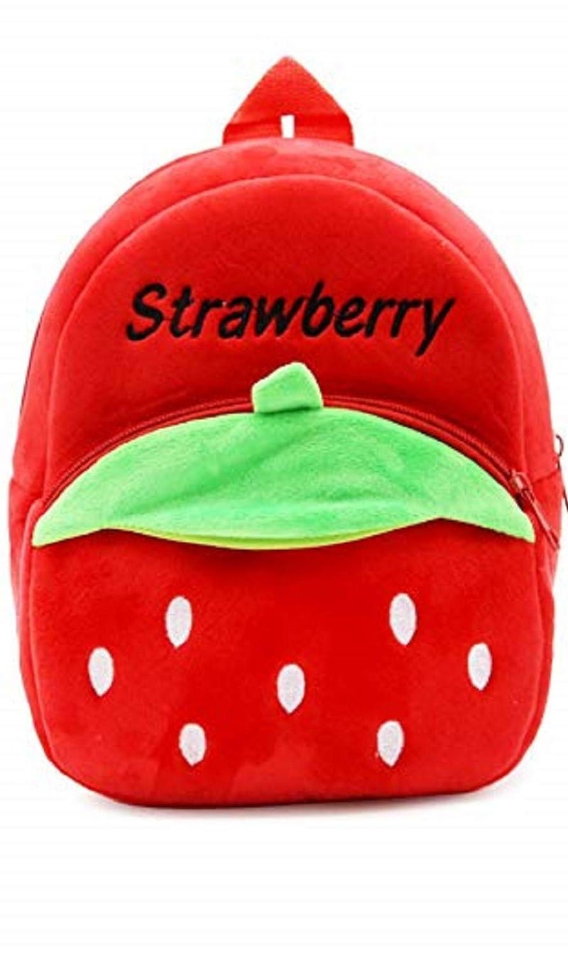 blue tree Kids School Bag Soft Plush Backpack Cartoon Bags Mini Travel Bag for for Girls Boys Toddler Baby Cute Dog & Red Strawberry - Image 3