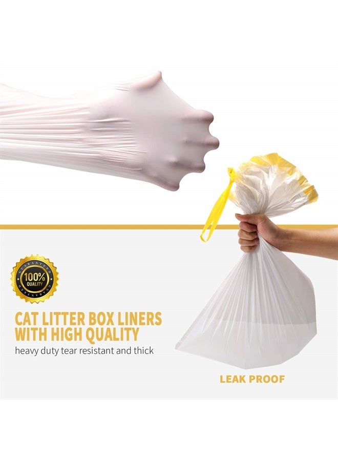KONE Cat Litter Box Liners, 14 Count Jumbo Extra Durable Large Drawstring Kitty Litter Pan Bags Cat Waste Litter Bags Pet Cat Supplies (36" x 18") - Image 2