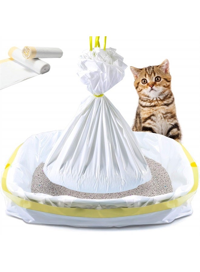 KONE Cat Litter Box Liners, 14 Count Jumbo Extra Durable Large Drawstring Kitty Litter Pan Bags Cat Waste Litter Bags Pet Cat Supplies (36" x 18") - Image 1