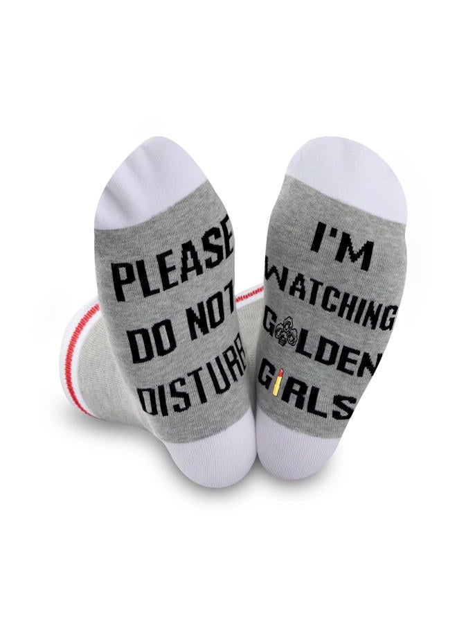GJTIM TV Show Gift Please Do Not Disturb I'm Watching TV Show Quote Novelty Socks, Golden Girls, M - Image 1