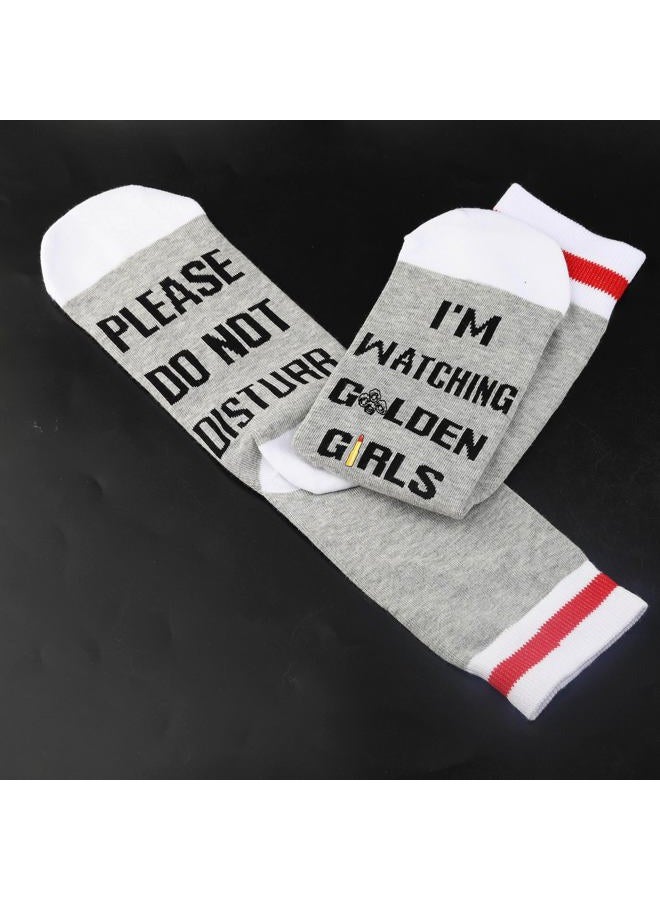 GJTIM TV Show Gift Please Do Not Disturb I'm Watching TV Show Quote Novelty Socks, Golden Girls, M - Image 5
