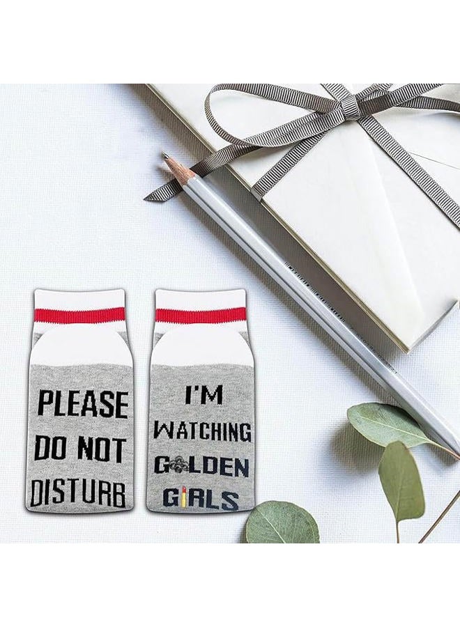 GJTIM TV Show Gift Please Do Not Disturb I'm Watching TV Show Quote Novelty Socks, Golden Girls, M - Image 2