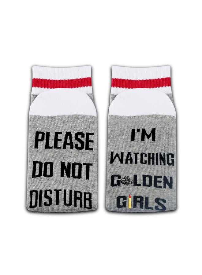 GJTIM TV Show Gift Please Do Not Disturb I'm Watching TV Show Quote Novelty Socks, Golden Girls, M - Image 4
