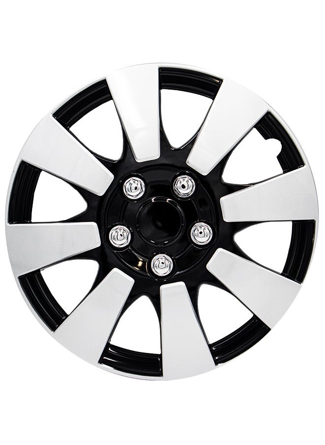 EMTC Pack of 4 EM-3137 Taiwan Wheel Cover | 16" Inch | Silver Black Universal Nested Style  - Image 2