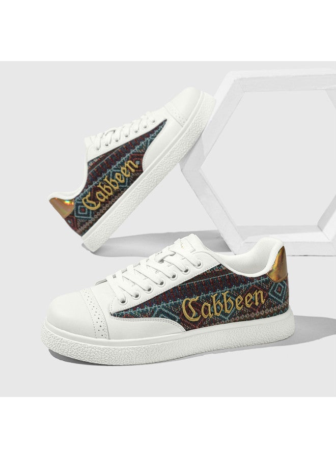 Cabbeen Years Spring Embroidered Retro Men's Casual Shoes Flat Fashion Sneakers White Shoes Men's Shoes - Image 2