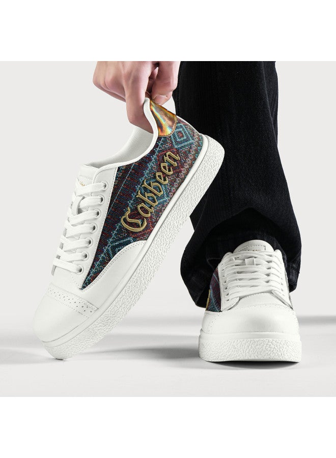 Cabbeen Years Spring Embroidered Retro Men's Casual Shoes Flat Fashion Sneakers White Shoes Men's Shoes - Image 4