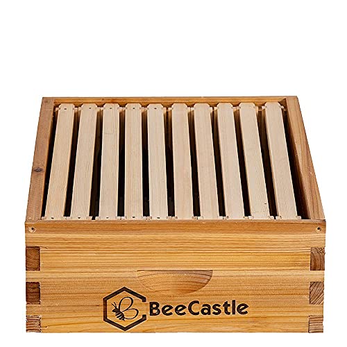 BeeCastle 10 Frame Medium Super Bee Hive Box, Langstroth Honey Bee Hive Dipped in 100% Beeswax Include Beehive Frames and Wax Foundations (Unassembled) - Image 5