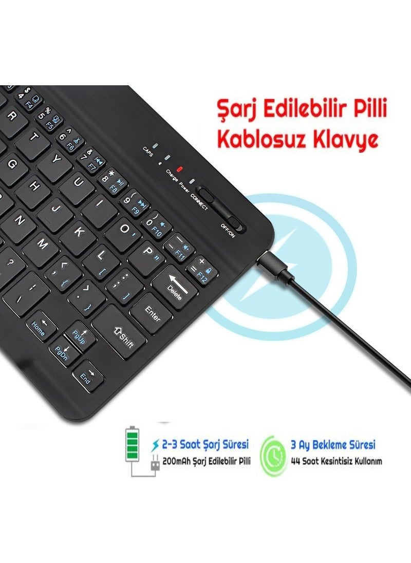 Duhaline - Samsung Galaxy Tab S3 SM-T820 Compatible Bluetooth Tablet Keyboard Mini Slim Rechargeable Wireless Keyboard - Image 1