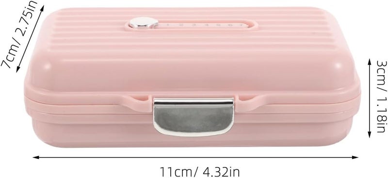 Portable Pill Organizer for Purse 7 Compartments Large Pink Weekly Medication Holder Box with Sealed Storage for Daily Vitamins and Travel Use - Image 2