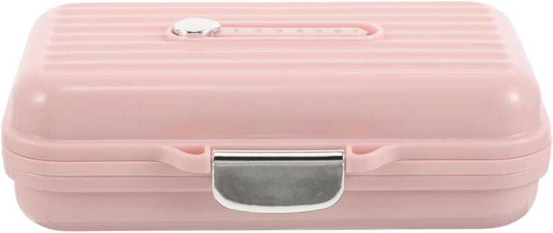 Portable Pill Organizer for Purse 7 Compartments Large Pink Weekly Medication Holder Box with Sealed Storage for Daily Vitamins and Travel Use - Image 1