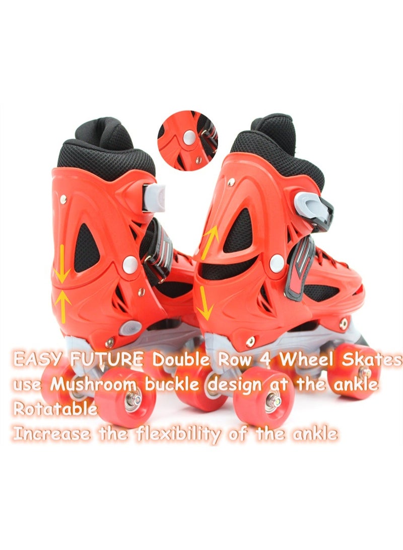 EASY FUTURE Roller Skates for Boys Girls Adjustable Size Double Row 4 Wheel Skates for Indoor Outdoor Kids Including Protective Gear 3 Colors 4 Sizes to Choose NO.1302P - Image 5