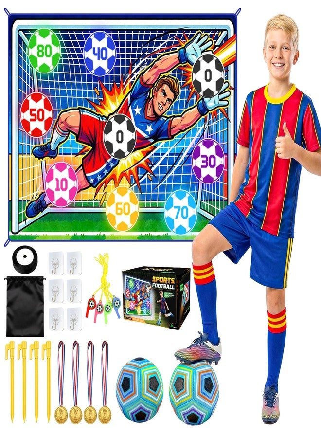 WUPIOS Upgraded Toy Soccer Game Set for Kids, Indoor Outdoor Backyard Toss Soccer Goal Game with 2 Balls, 1 Flannel Target, Soccer Toys for Boys and Girls 3-5 6-8 8-12 Years Old Kids Birthday - Image 1
