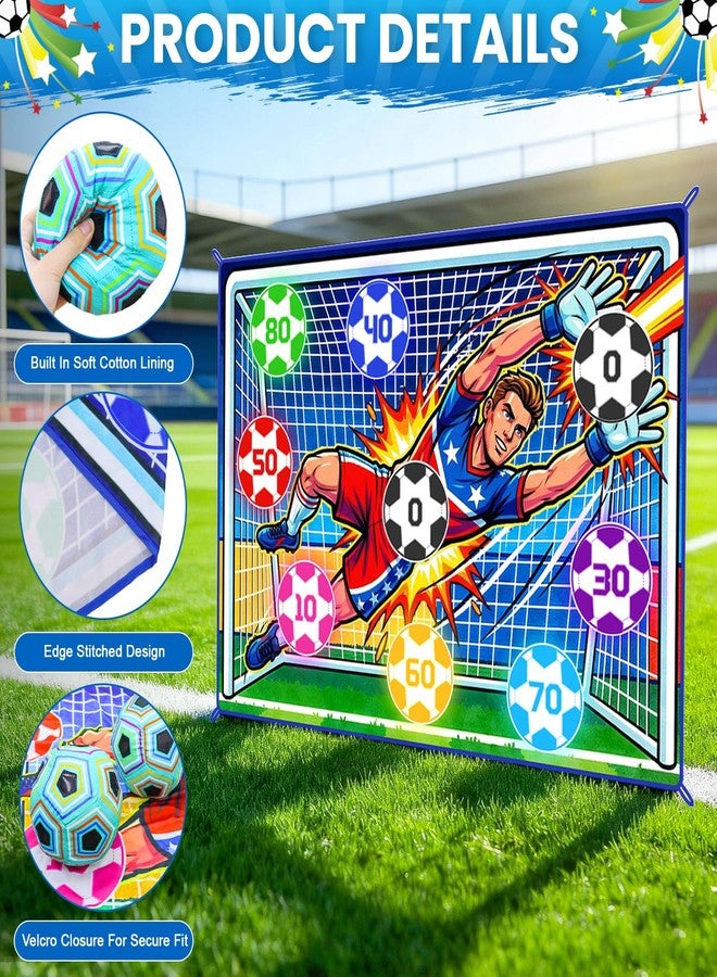 WUPIOS Upgraded Toy Soccer Game Set for Kids, Indoor Outdoor Backyard Toss Soccer Goal Game with 2 Balls, 1 Flannel Target, Soccer Toys for Boys and Girls 3-5 6-8 8-12 Years Old Kids Birthday - Image 4