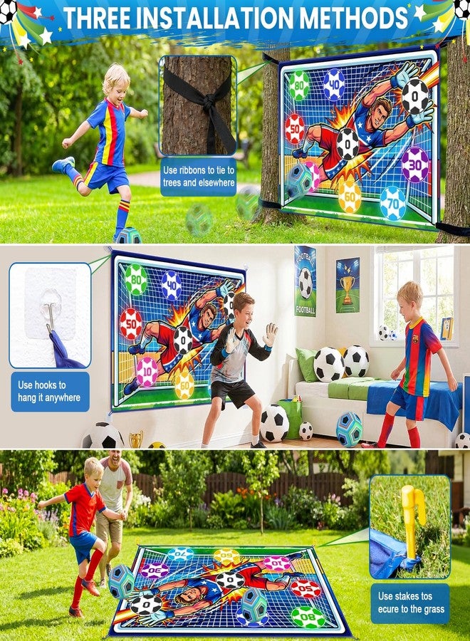 WUPIOS Upgraded Toy Soccer Game Set for Kids, Indoor Outdoor Backyard Toss Soccer Goal Game with 2 Balls, 1 Flannel Target, Soccer Toys for Boys and Girls 3-5 6-8 8-12 Years Old Kids Birthday - Image 5