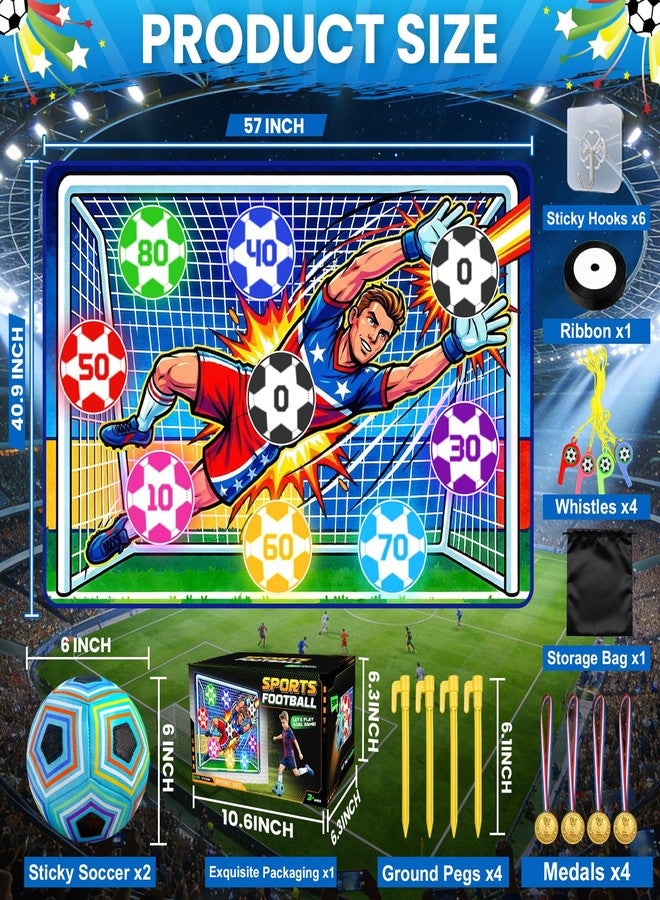 WUPIOS Upgraded Toy Soccer Game Set for Kids, Indoor Outdoor Backyard Toss Soccer Goal Game with 2 Balls, 1 Flannel Target, Soccer Toys for Boys and Girls 3-5 6-8 8-12 Years Old Kids Birthday - Image 2