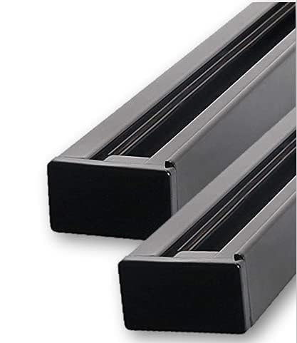 ZOREZA ZOREZA Aluminium Rectangular TrackwayTrack PattiTrackline for Spot Led Lights Pack of 2 1 Meter Each Black  - Image 1