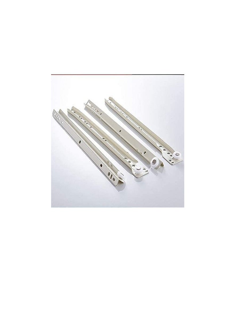 Robustline Roller Wheel Cabinet Drawer Keyboard Slide Glide Runner 2 Pairs (1.0mm Thickness), Heavy duty drawer slides (22") - Image 2