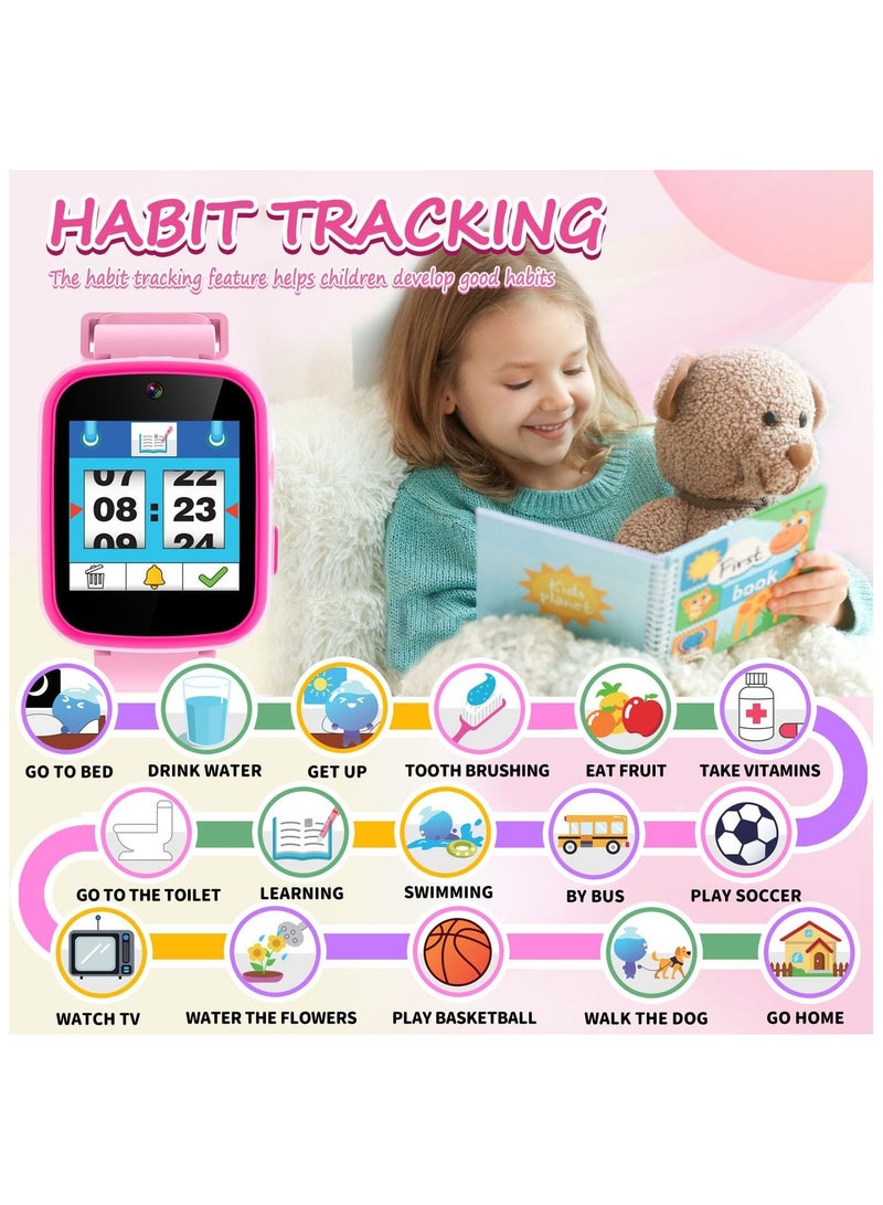 Kids' Smart Watch for Girls: Dual cameras, touchscreen, music player, and educational games—perfect gift for ages 3-10. - Image 5