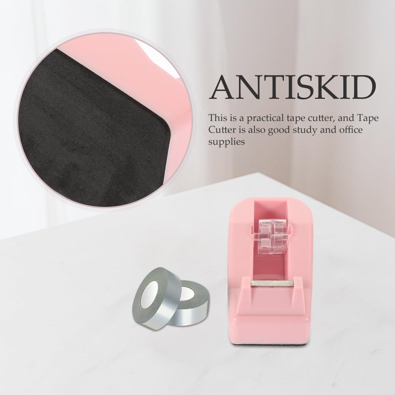 Creative Macaron Tape Dispenser 2 Pack Portable Desk Cutter Sticker Accessory Pink Green - Image 4