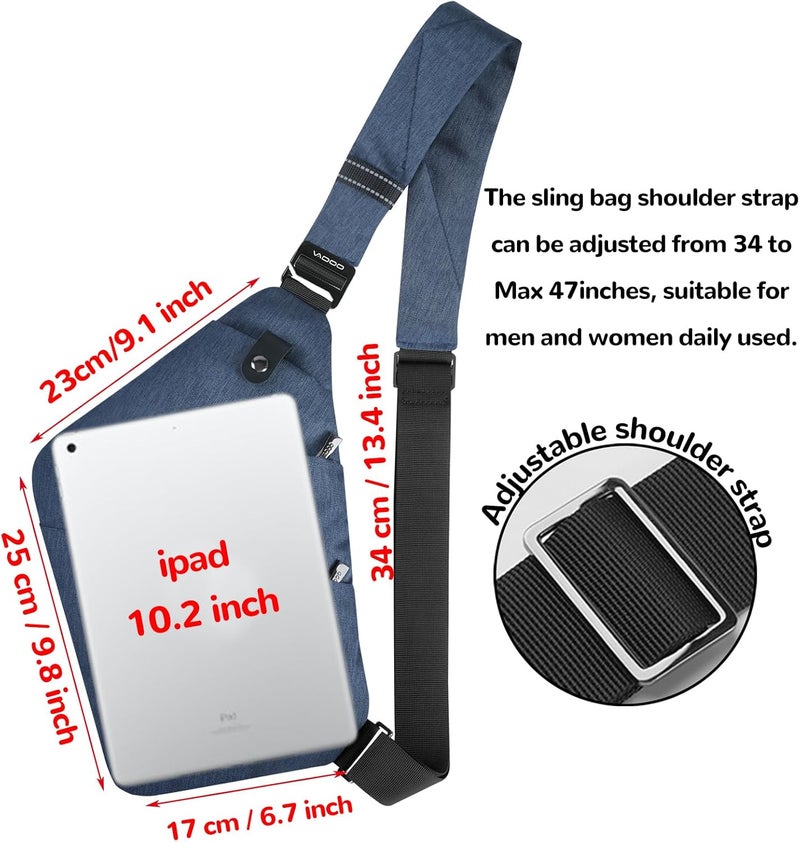 VADOO Sling Bag - Anti-theft Crossbody Shoulder Bag for Men and Women - Image 2