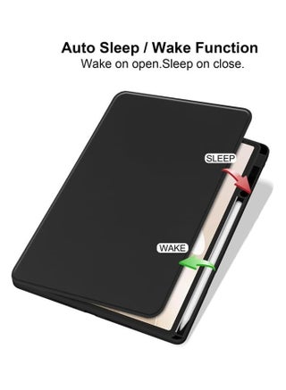 حافظة متوافقة مع جهاز Honor MagicPad 3 بحجم 13.3 بوصة (2025)، غطاء واقي ذكي مع حامل دوار وفتحة قلم ووظيفة النوم/الاستيقاظ التلقائي (أسود) - view 2