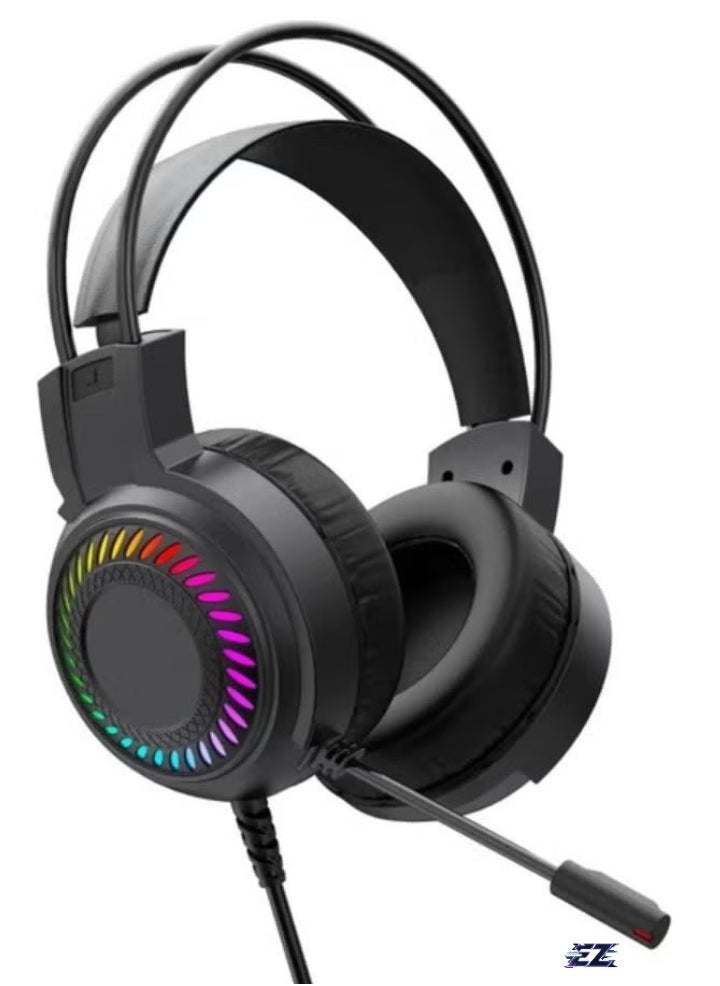 ELTRAZONE Gaming Headset with LED Backlight, 50mm Drivers, Noise-Cancelling Microphone, USB Connection, Comfortable PU Leather Ear Cushions for PC, PS4, Xbox, and More – Immersive Audio for Gamers - Image 2