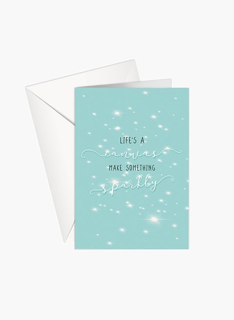 Life is a canvas| Sparkly Greeting Card  – 12.5 cm x 17.8 cm |  Stylish Design with Envelope