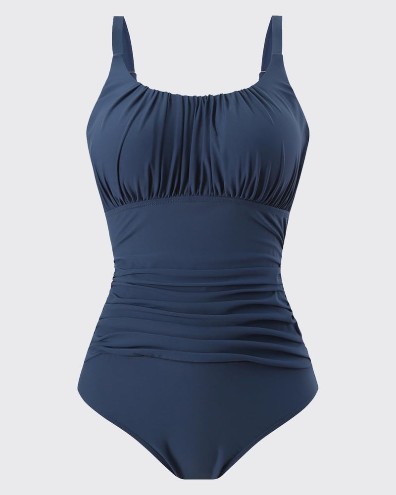 TcIFE Women's One Piece Swimsuit Ruched Tummy Control Square Neck Bathing Suits - Image 4