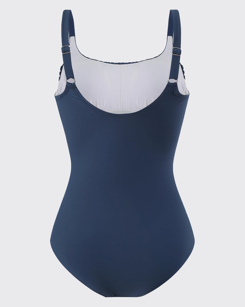 TcIFE Women's One Piece Swimsuit Ruched Tummy Control Square Neck Bathing Suits - Image 5