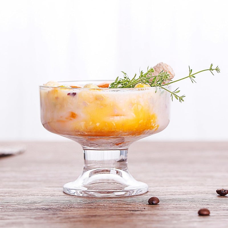BLISS START Ice Cream Bowl Set Small Glass Dessert Cups for Trifle Parfait Sundae and Nuts Mini Footed Dessert Cups Clear Glass Fruit Parfait Cups Trifle Tasters Set of 6 - Image 4