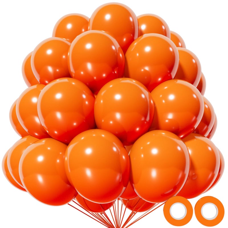 KAWKALSH Orange Balloon 110pcs 12 Inch Thickened Latex Party Balloons Helium Bright Color for Birthday Baby Shower Wedding Party Supplies Arch Garland Decoration - Image 3