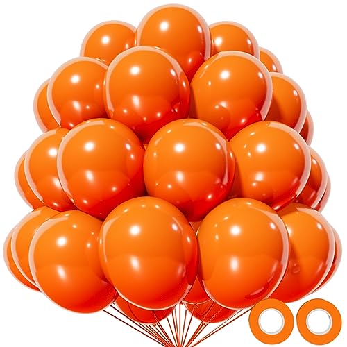 KAWKALSH Orange Balloon 110pcs 12 Inch Thickened Latex Party Balloons Helium Bright Color for Birthday Baby Shower Wedding Party Supplies Arch Garland Decoration - Image 1