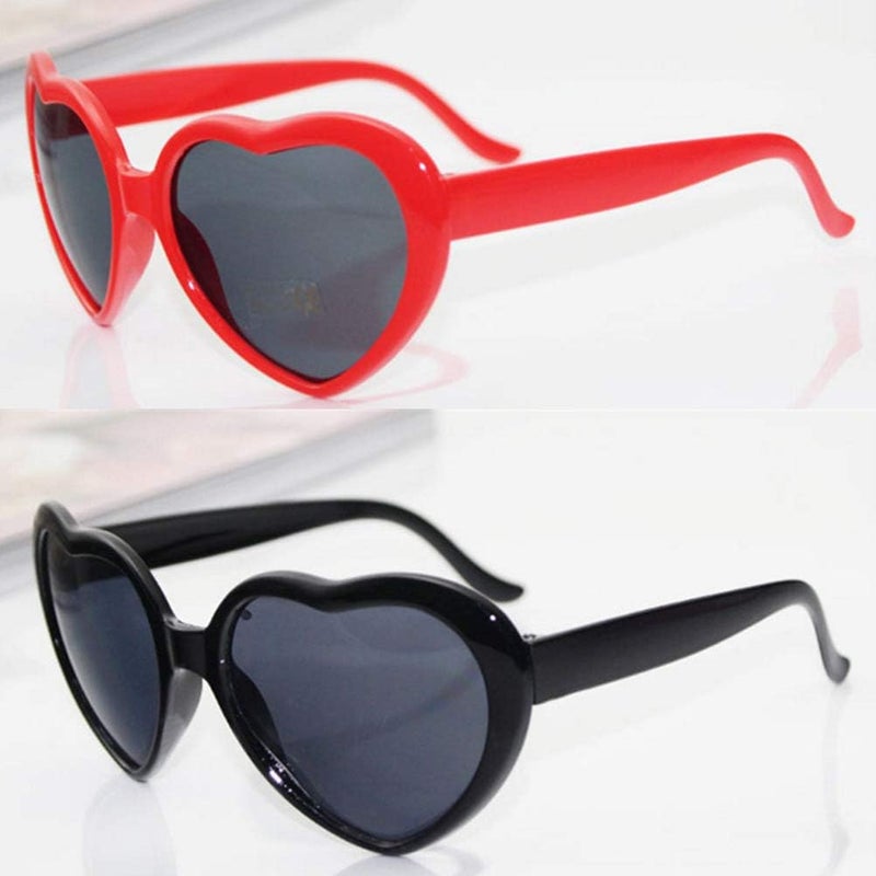 klarako 1pcs Heart Shape 3D Special Effect Glasses Gray Glasses Lens with Changing Lights to Heart Shape Special Effect Nice Gift with Optional Color - Image 2
