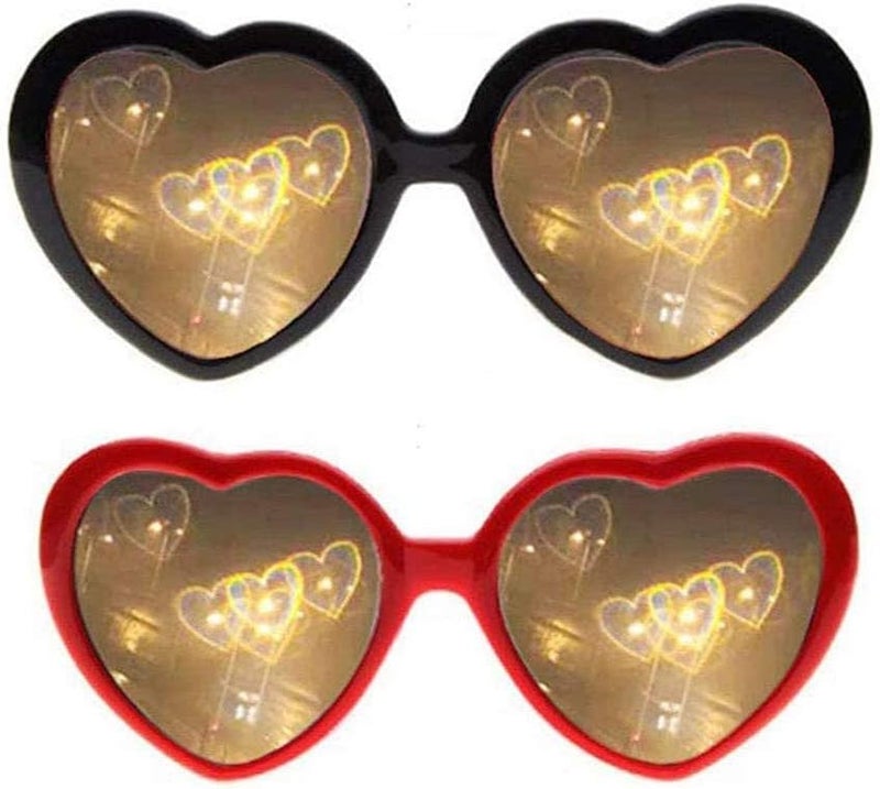 klarako 1pcs Heart Shape 3D Special Effect Glasses Gray Glasses Lens with Changing Lights to Heart Shape Special Effect Nice Gift with Optional Color - Image 4