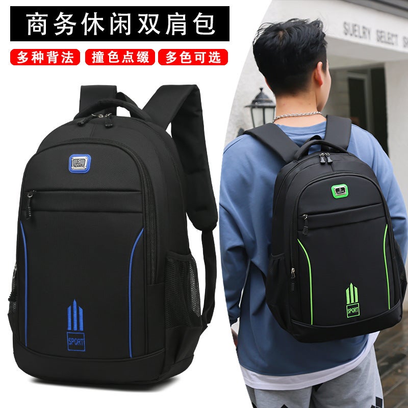 New Men'S Backpack Nylon Oxford Cloth Backpack Large Capacity Student Schoolbag Casual Simple Lightweight Travel Bag - Image 3
