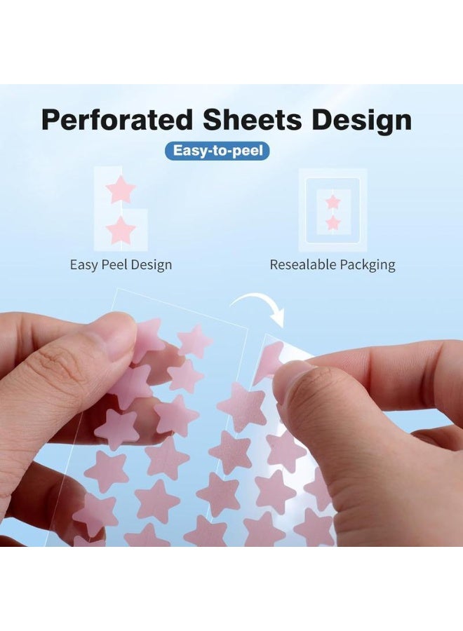 blue chic 200 Counts Heart Shaped Acne Patch Hydrocolloid Spot Stickers for Face Colorful Pimple Covers with Tea Tree and Salicylic Acid 5 Colors and 3 Sizes for Daily Skincare - Image 4