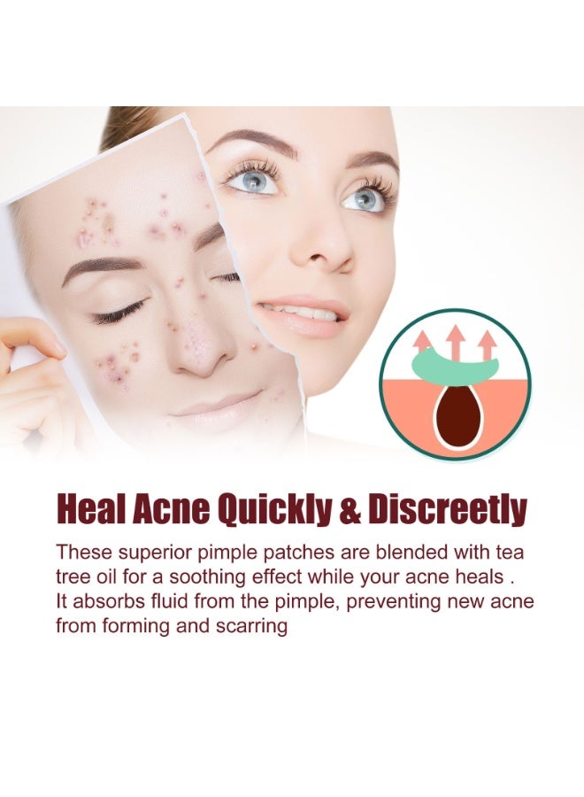 blue chic 200 Counts Heart Shaped Acne Patch Hydrocolloid Spot Stickers for Face Colorful Pimple Covers with Tea Tree and Salicylic Acid 5 Colors and 3 Sizes for Daily Skincare - Image 2