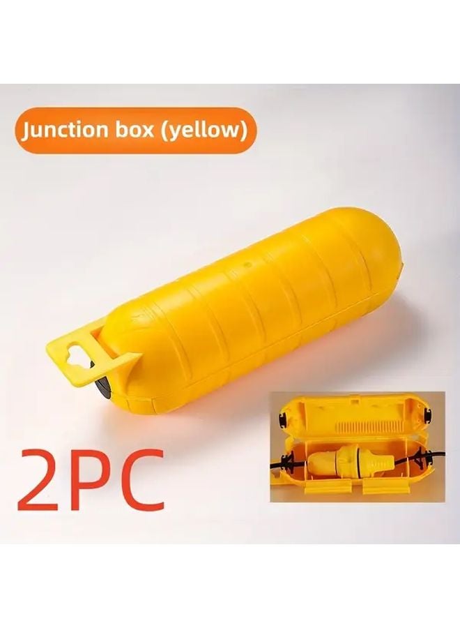 غطاية مقبس كهربائي خارجي أصفر مقاومة للماء مع صندوق توصيل سلك التمديد - Image 1