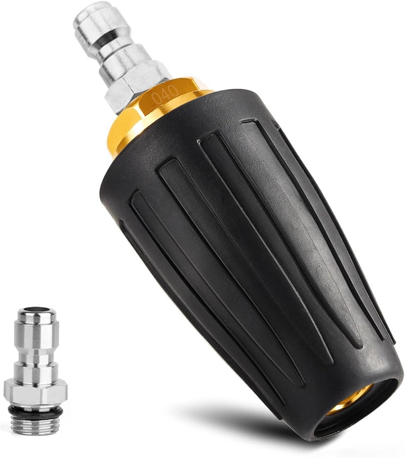 Wevove Pressure Washer Tips Turbo Nozzle Pressure Washer 4000 PSI Max Rotating Pressure Washer Nozzle with 2PCS 1/4'' Quick Connect for Cleaning Brick, Concrete, and Vinyl Surfaces 4.0 GPM 4.0 Orifice - Image 1