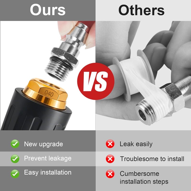 Wevove Pressure Washer Tips Turbo Nozzle Pressure Washer 4000 PSI Max Rotating Pressure Washer Nozzle with 2PCS 1/4'' Quick Connect for Cleaning Brick, Concrete, and Vinyl Surfaces 4.0 GPM 4.0 Orifice - Image 5