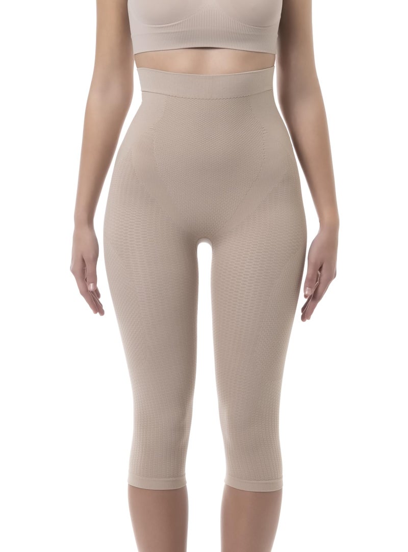 Farmacell 323 (Nude, L/XL) Shapewear Capri Leggings for Women, Tummy Control, Butt Lift & Anti-Cellulite Massage, Made in Italy - Image 1