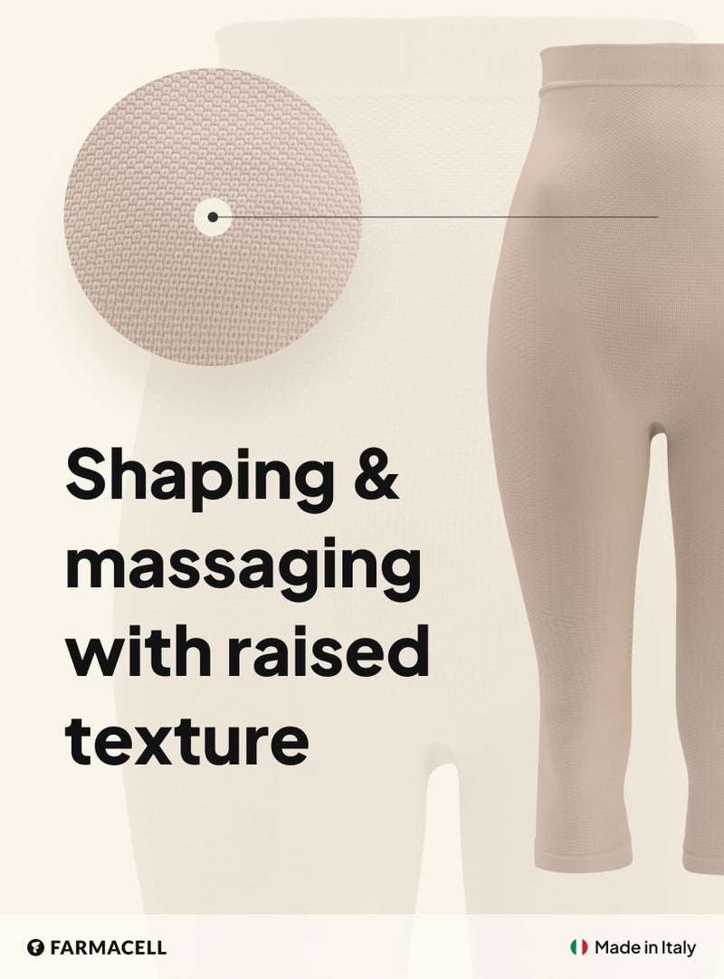 Farmacell 323 (Nude, L/XL) Shapewear Capri Leggings for Women, Tummy Control, Butt Lift & Anti-Cellulite Massage, Made in Italy - Image 2