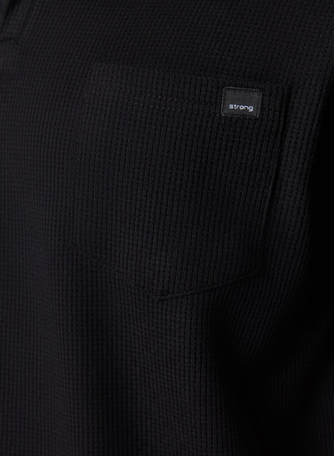 trendyol Black Regular/Normal Cut Polo Neck Labeled T-Shirt Shorts Tracksuit Set TMNSS23EM00003 - Image 5