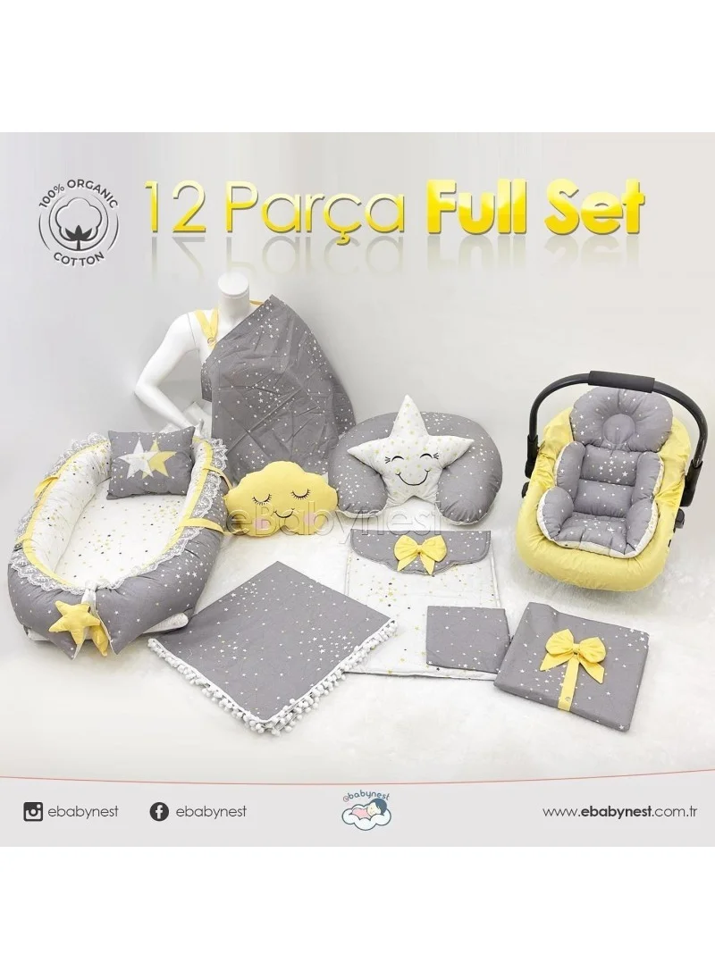 Ebabynest Samanyolu Series Gray Yellow Set of 12