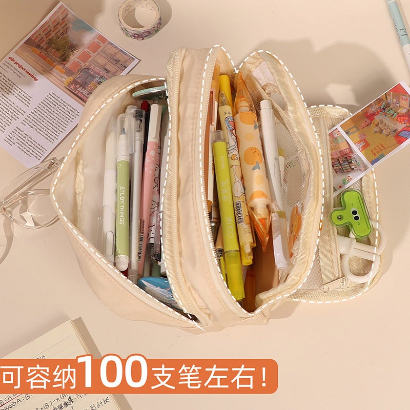Large Capacity Simple Japanese Pencil Case Style Stationery Case For Female Primary School Students Junior High School Students Senior High School Pencil Case Ins - Image 5