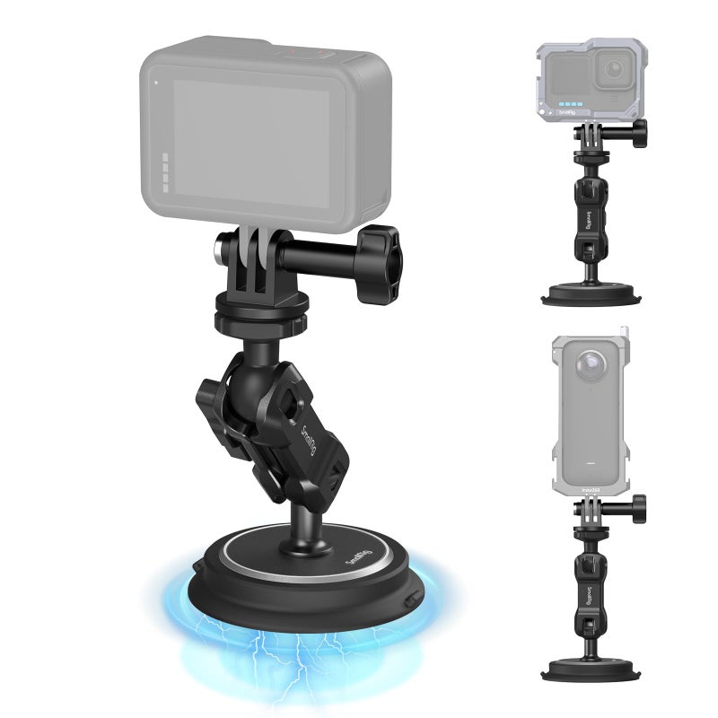 SMALLRIG Magnetic Mount for Gopro, Powerful Camera Car Mount Outside for Gopro, for Insta360 and Phone, with Ball Head Magic Arm - Image 1