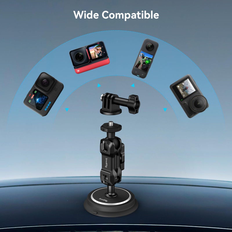 SMALLRIG Magnetic Mount for Gopro, Powerful Camera Car Mount Outside for Gopro, for Insta360 and Phone, with Ball Head Magic Arm - Image 5