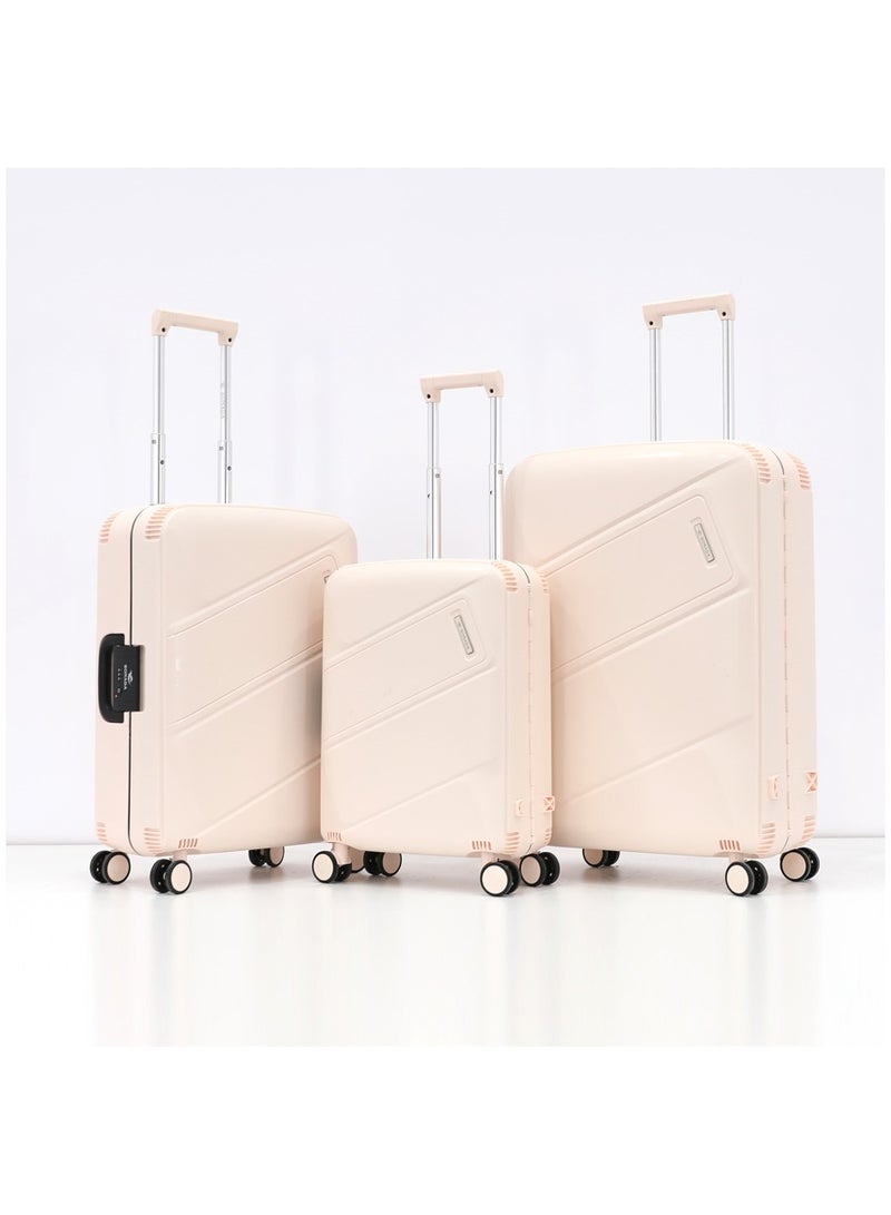 SONADA Hardshell Luggage Trolley Bag 3 Pieces Set,Ivory (S-20",M-24",L-28") - Image 1