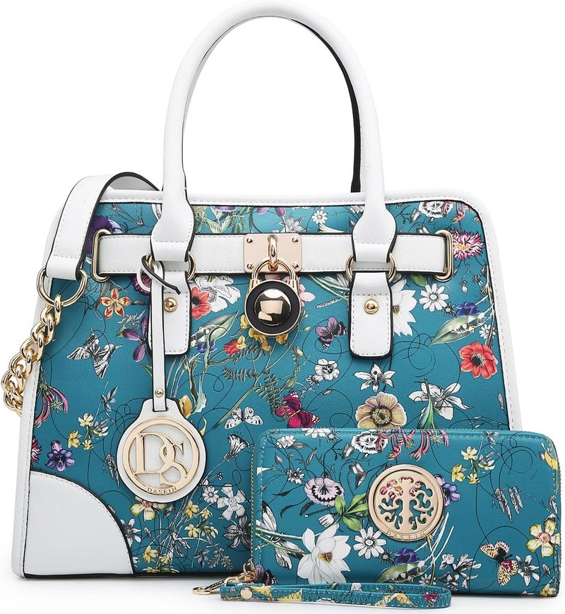 DASEIN Women Handbags Top Handle Satchel Purse Shoulder Bag Briefcase Hobo Bag Set 2pcs - Image 1